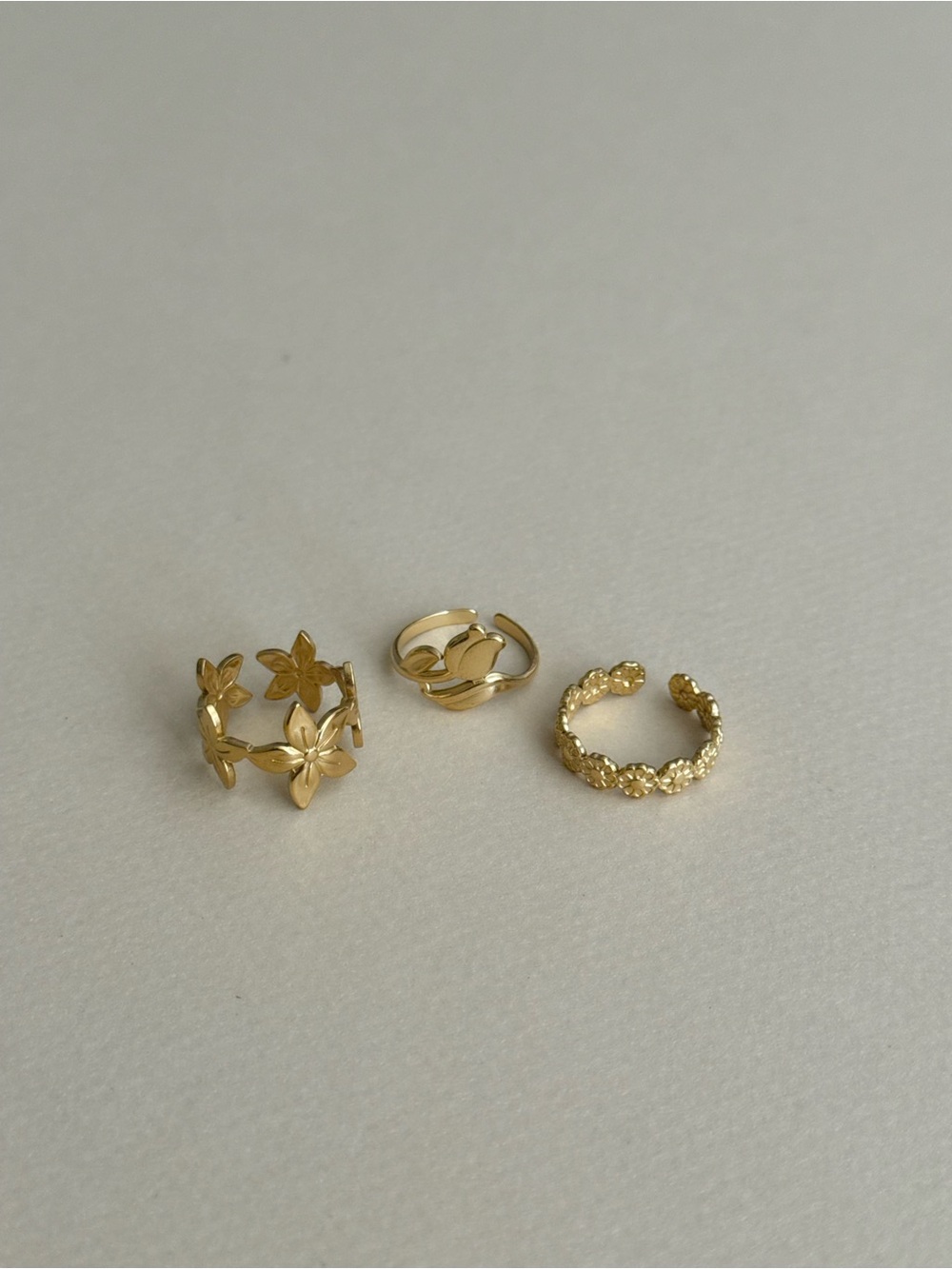 Floral Stackable Rings N2220 - Picture 4 of 5